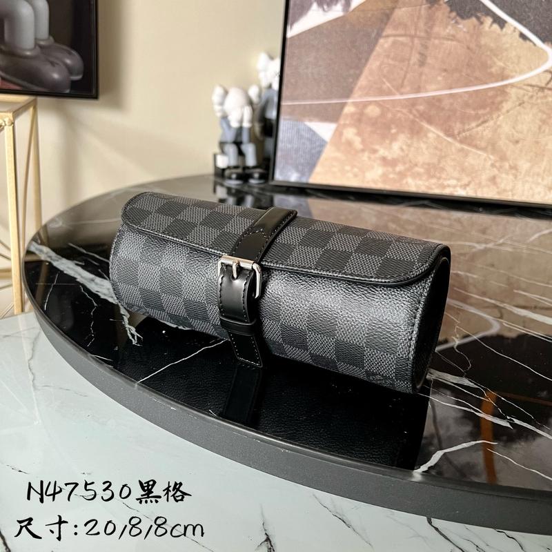 LV Handbags Clutches M47530 (M41137) Hagrid Black Leather